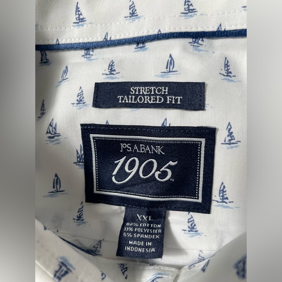 Jos A Bank All over sailboat Print long sleeve button down shirt men’s size XXL - Picture 7 of 8